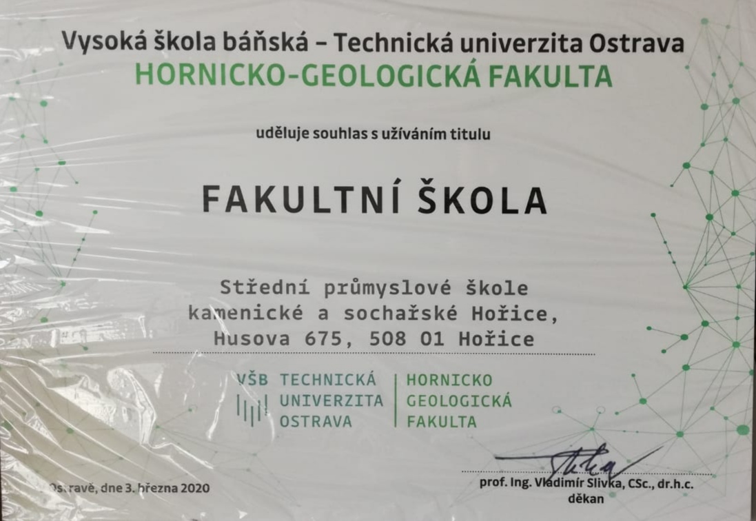 Střední průmyslová škola kamenická a sochařská, Hořice